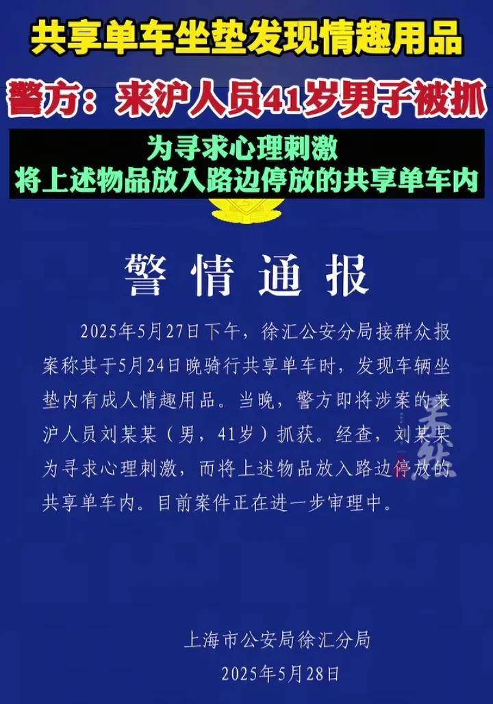 把成人情趣用品放共享单车座垫里！抓得好冰球突破豪华版奇葩事！男子为找点刺激(图3)